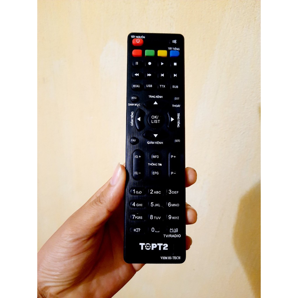 Điều khiển đầu thu truyền hình KTS mặt đất DVB-Top- T2 Hàng tốt Tặng kèm Pin!!!