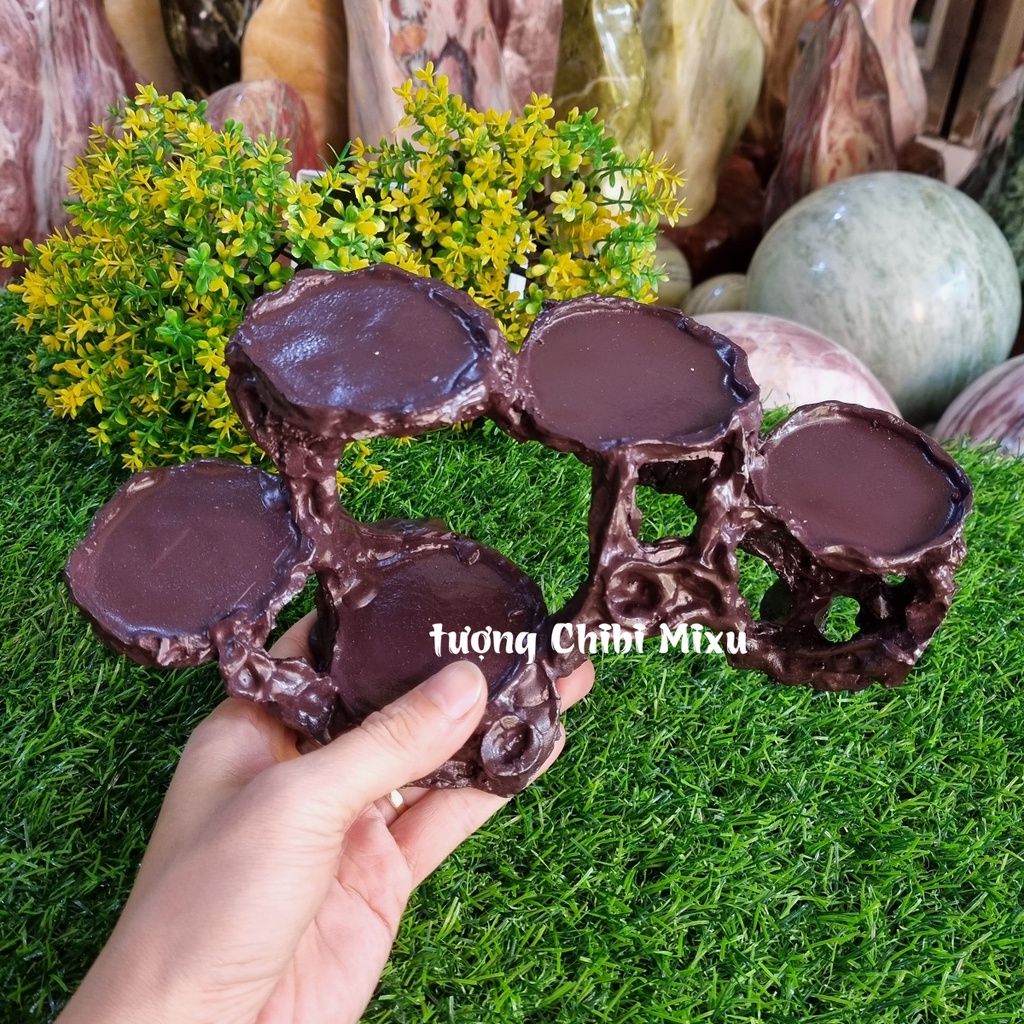 Chân đế ngọc Thần Tài - mẫu đế ngang 5 ô
