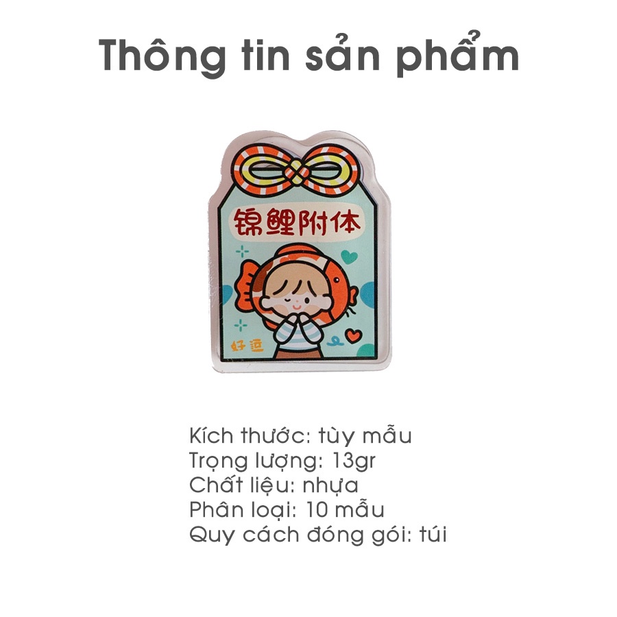 Kẹp Giấy Kẹp Trang Trí Ghi Chú Trong Suốt Hoạt Hình Dễ Thương