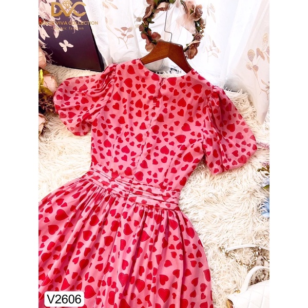V2606 váy voan tim đỏ