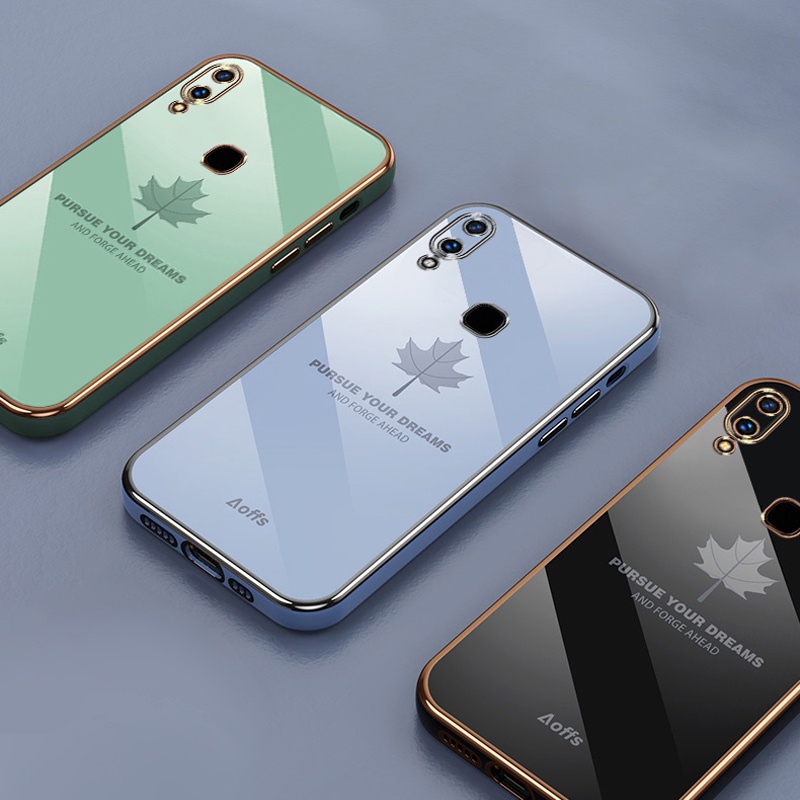 Ốp điện thoại Koosuk silicon mềm viền vuông mạ hình lá cho Samsung Galaxy A50 A50S A30S A20 A30 A7 2018