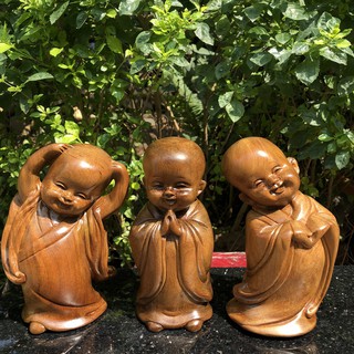 Tượng Gỗ Tam Tiểu 3 Không Tiểu Tượng Tam Không Cao 16 Cm