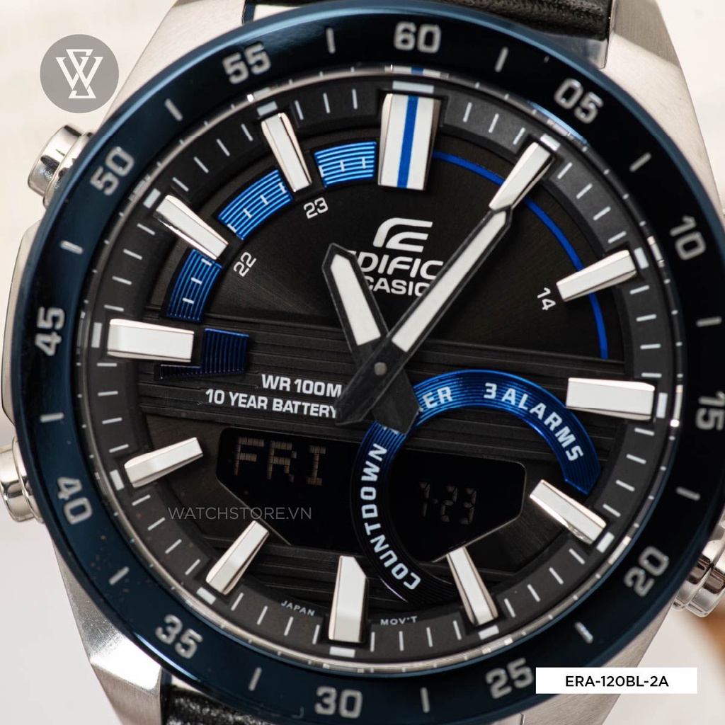 Đồng Hồ Quartz Nam Casio Edifice WATCHSTORE ERA-120BL-2AVD, Mặt Kính Khoáng 46.8mm, Dây Da Cao Cấp, Vỏ Thép Không Gỉ