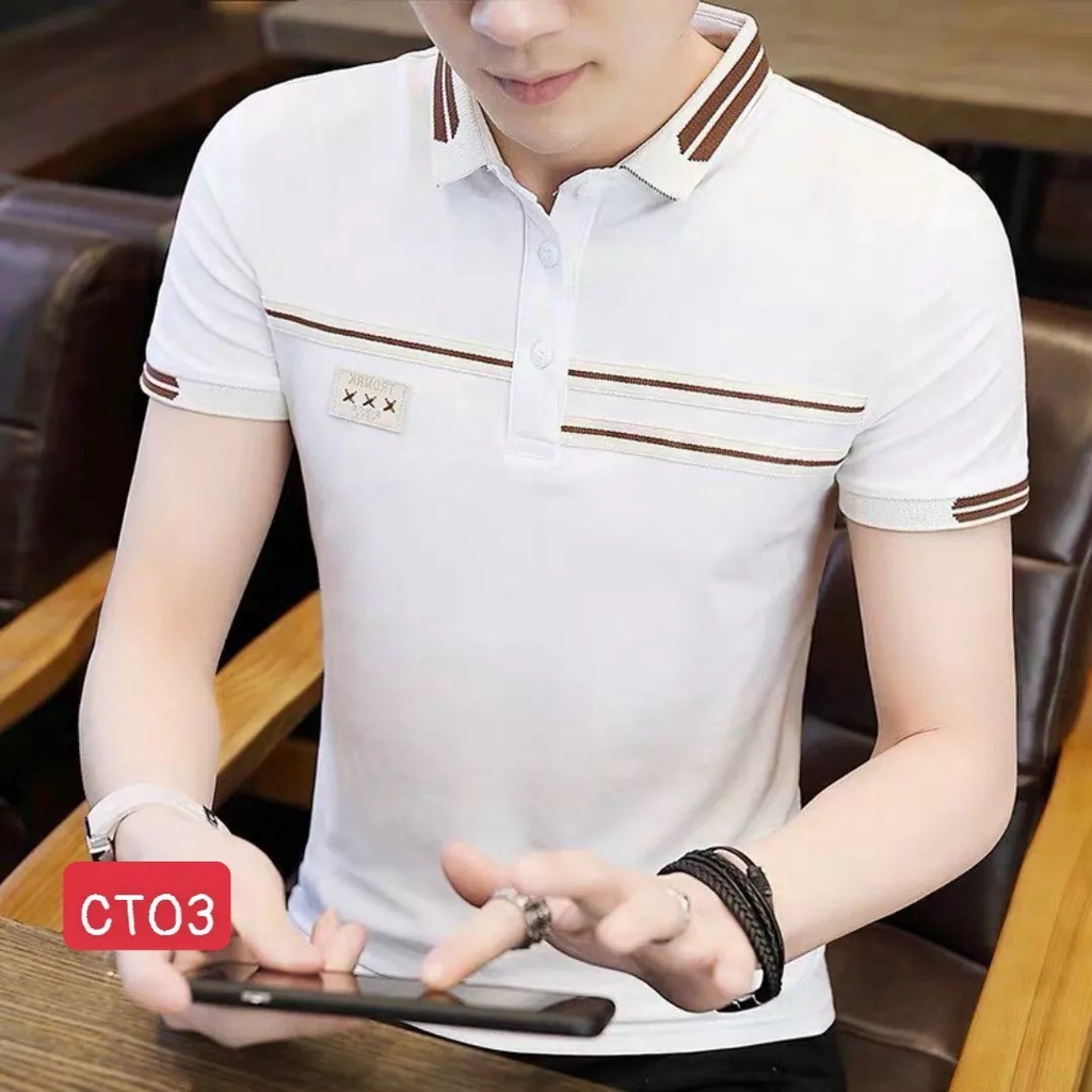 Áo Thun Nam Ngắn Tay Có Cổ  𝐅𝐑𝐄𝐄 𝐒𝐇𝐈𝐏  Áo Phông Nam Đẹp Vải Thun Co Giãn Thời Trang Hpfashion - ATNCT49