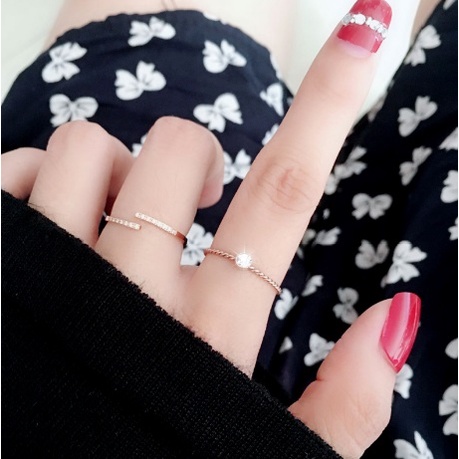 [FreeShip] Nhẫn nữ titan đá hở thời trang J5-206 - CAM KẾT KHÔNG BAY MÀU