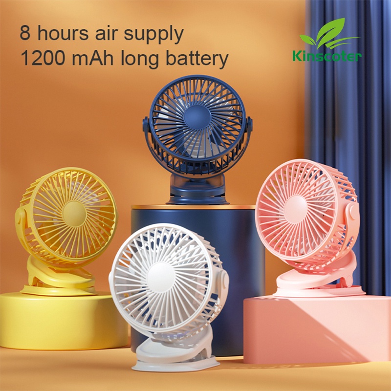 Quạt Điện Mini Để Bàn Siêu Êm Xoay 360 Độ Không Gây Tiếng Ồn Có Thể Sạc Lại Bằng Cổng USB