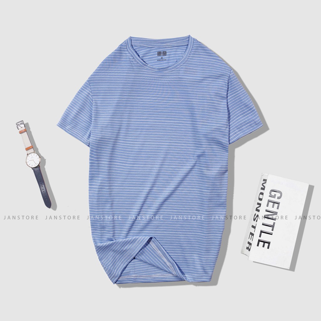 Áo phông kẻ Unisex ngắn tay cổ tròn , áo thun kẻ 100% cotton cho nam nữ VNXK Jan Store | BigBuy360 - bigbuy360.vn