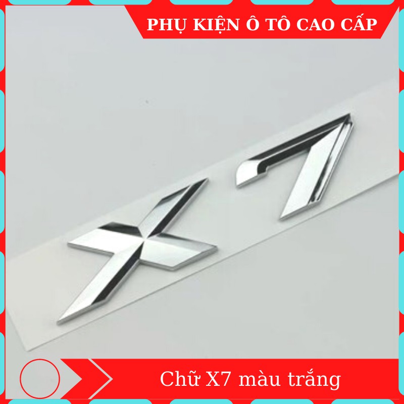 Chữ X7 trắng 🔸 MẪU MỚI NHẤT 🔸 chữ X7 trắng xe Beijing kiểu dáng trang trí hiện đại bắt mặt, tạo điểm nhấn cho xe