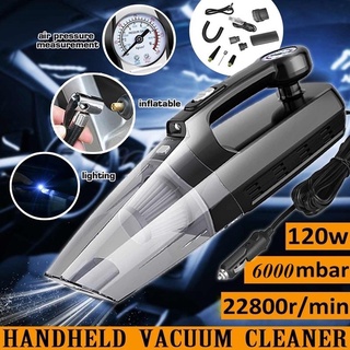 Máy Hút Bụi Xe Oto Cầm Tay 4 trong 1 Kiêm Bơm Hơi Kiêm Đèn Pin Đo Áp Xuất Oto  Công Xuất 120W