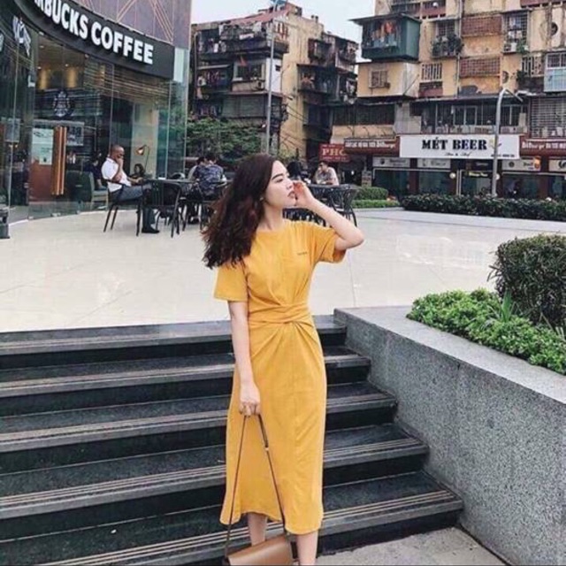 Đầm xoắn eo