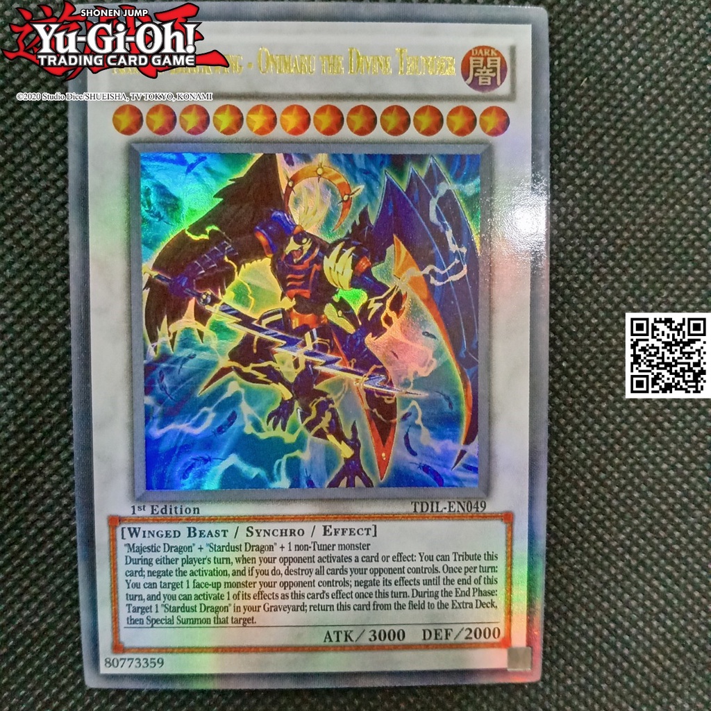 XÃ HÀNG Lá Yugi Assault Blackwing Onimaru The Divine Thunder có tem bạc phản quang bài hiệu ứng phản quang TẶNG Sleeves