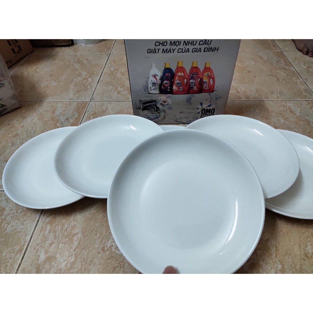 Bộ 6 đĩa sứ cao cấp trắng tinh, dày dặn