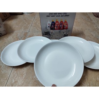 Bộ 6 đĩa sứ cao cấp trắng tinh, dày dặn