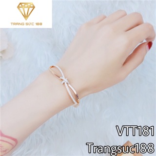 Vòng tay titan đá xéo VTT181