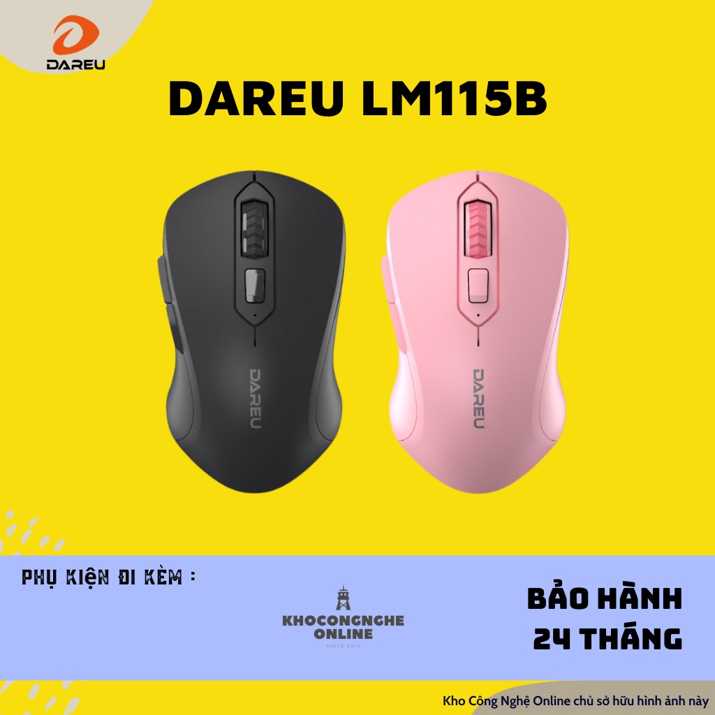 Chuột không dây DAREU LM115B (Dual Mode: Bluetooth + 2.4G – Silent SW)