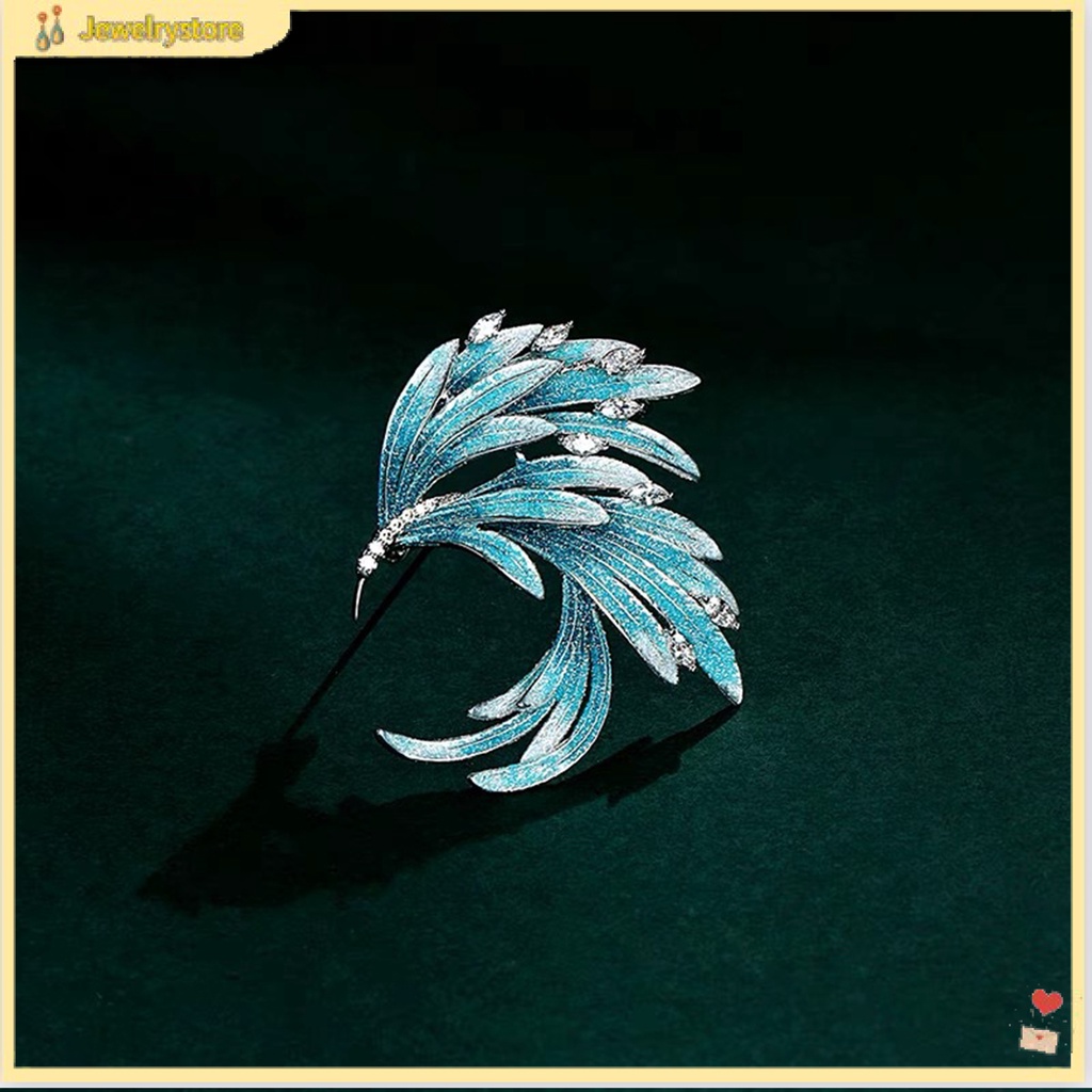 (jewelrystore) Trâm Cài Áo Hình Chim Phượng Hoàng Nhiều Màu Phong Cách Vintage