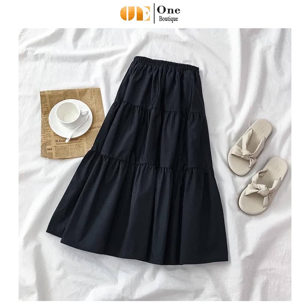 Chân váy dài xếp ly 3 tầng Ulzzang (hàng QCCC) - Chân váy dài dáng One boutique