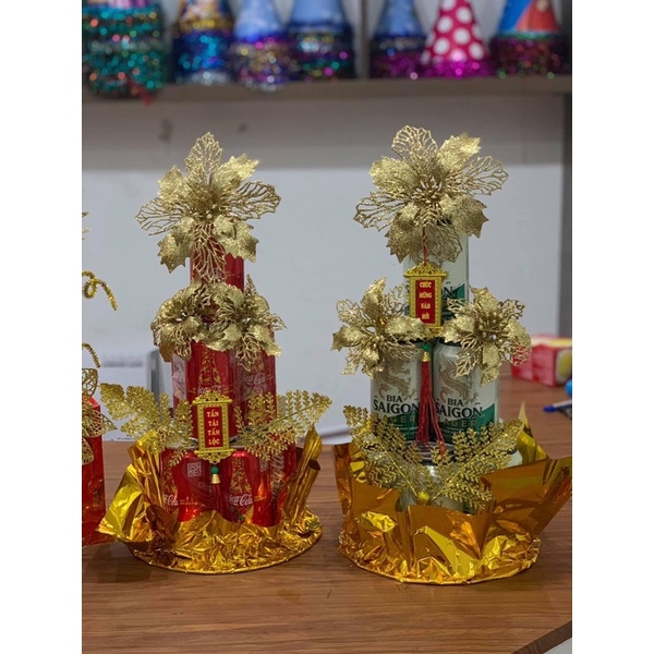 Combo set hoa TRANG TRÍ TẾT tháp nước Pepsi