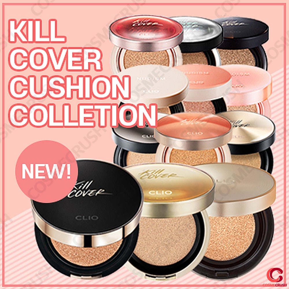 Phấn nước Clio Kill Cover / Fixer / Cica/ Founwear All New che phủ tốt toàn diện (có lõi thay thế)