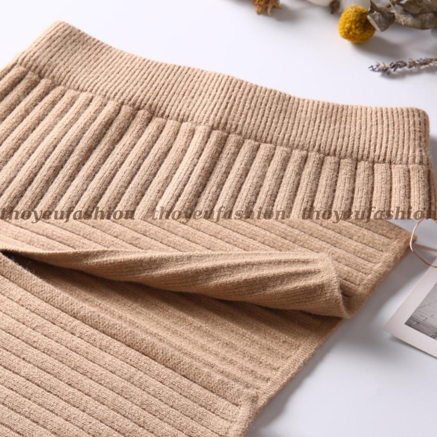 Chân Váy Len Dáng Dài, Ngắn Xẻ Sau Hàng Quảng Châu Chất Len Đũa Mềm Mịn Dễ Mix Đồ | BigBuy360 - bigbuy360.vn