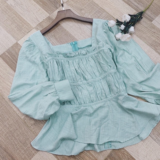 Áo peplum mint