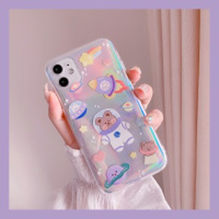 Ốp Case Điện Thoại Iphone Apple Hologram Gấu Phi Hành Gia Đáng Yêu