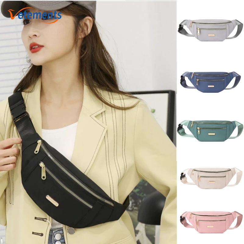 Túi Đeo Chéo Ngực / Thắt Lưng Nhiều Ngăn Bằng Vải Oxford Sức Chứa Lớn Có Khóa Kéo Chống Nước Chống Mài Mòn Cho Nam