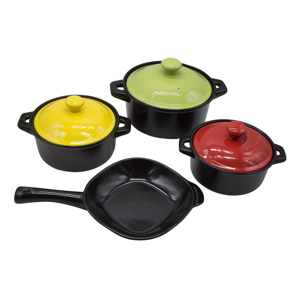 Bộ nồi sứ Royalcooks Molise 2L,3L,4L &amp; chảo sứ Size 27cm (RC-M33)