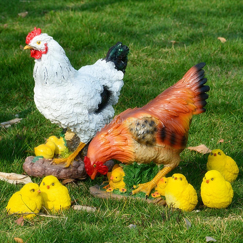 Tượng Gà Con Mô Phỏng Điêu Khắc Trang Trí Sân Vườn