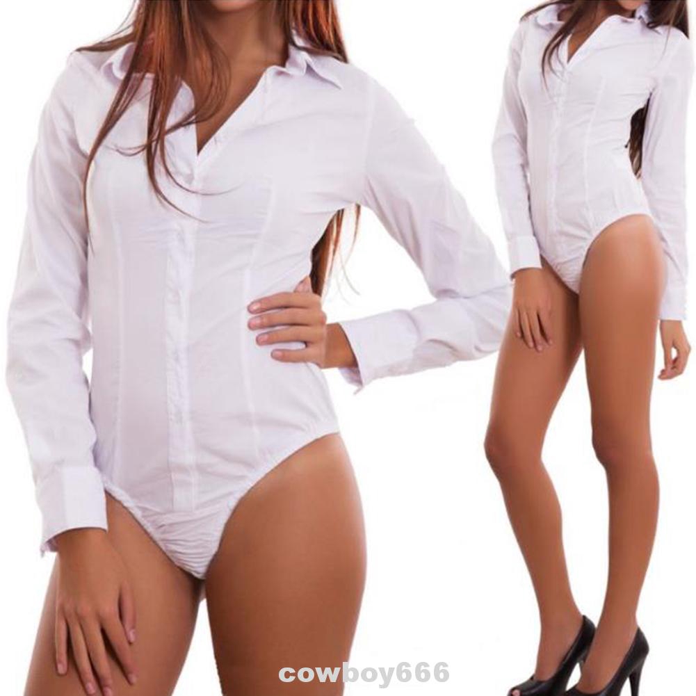 Bodysuit cổ chữ V màu trơn tay dài | BigBuy360 - bigbuy360.vn