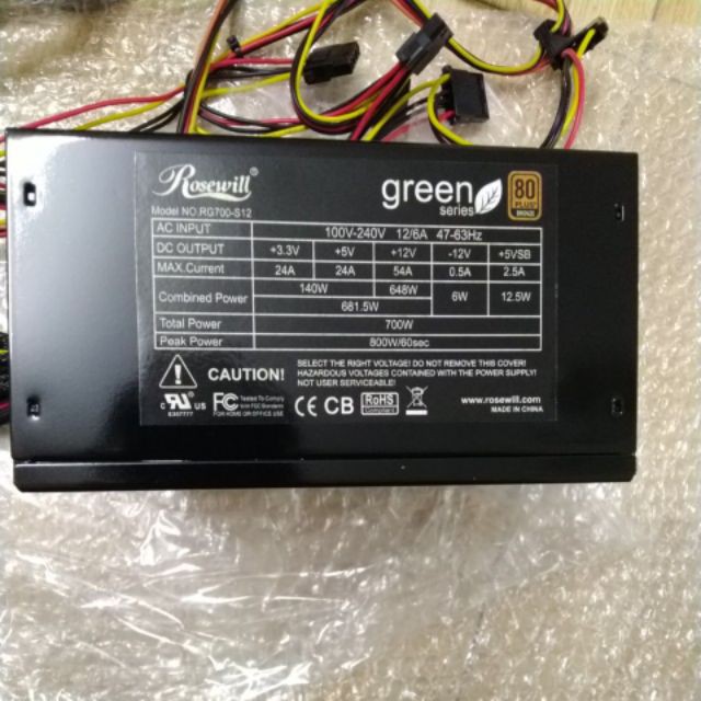 Nguồn 700w 600w 500w 80 plus 20