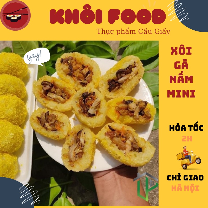Xôi gà nấm mini chiên kĩ vỏ giòn nhân thịt gà, nấm (khay 10c 1kg)