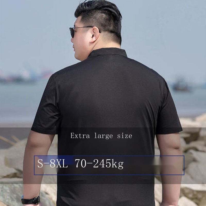 Áo Sơ Mi Ngắn Tay Màu Sắc Đơn Giản Có Size Lớn Dành Cho Nam Giới 200