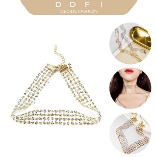 Vòng cổ choker mạ vàng đính kim tuyến lấp lánh gợi cảm phong cách Hàn Quốc A1D12