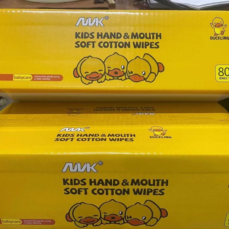 Hộp 10 gói giấy ướt vịt vàng G-DU.CK không mùi cho bé mềm mại dịu nhẹ kháng khuẩn Miibooshi D1.133