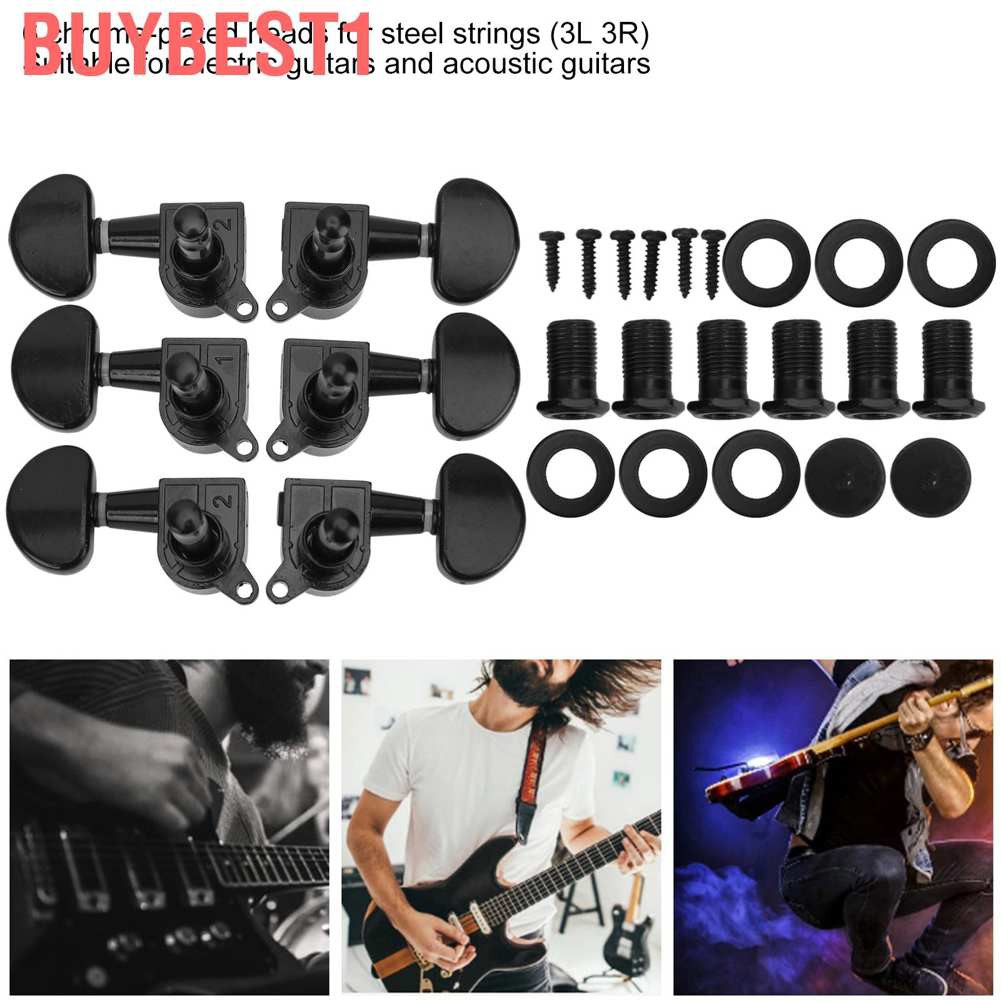 Buybest1 Acoustic Guitar Strings Tuning Pegs 3 Left Right Electric Locking Tuner