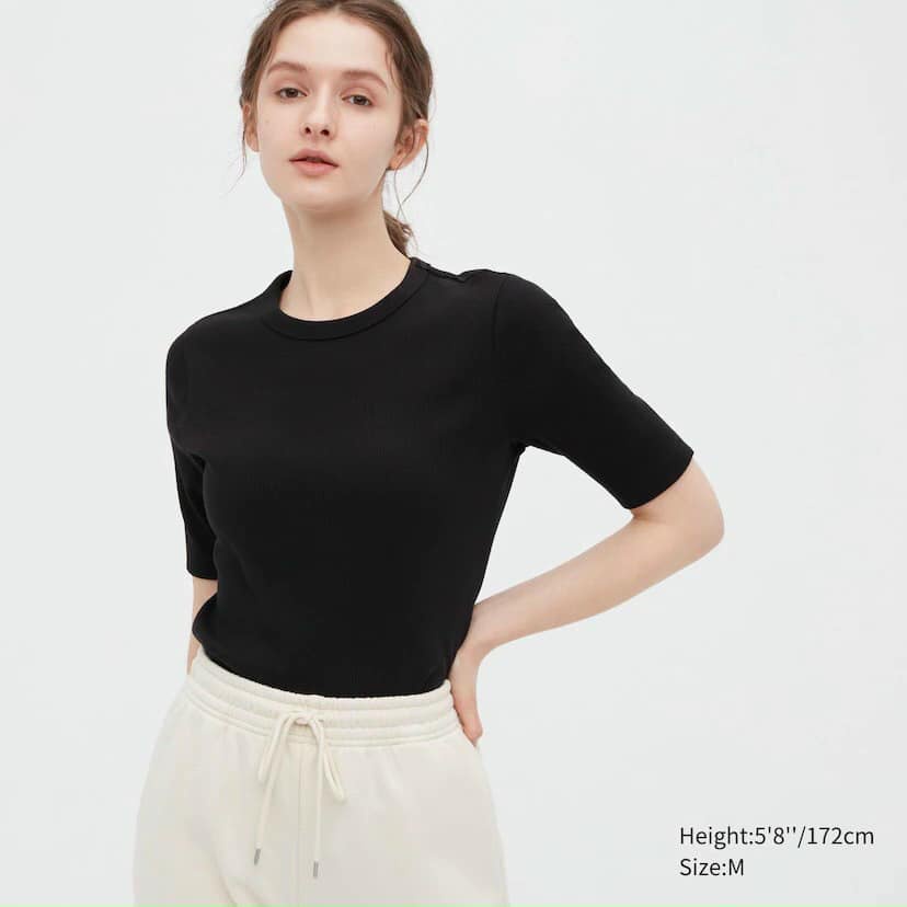 Áo thun gân tay lỡ cho mùa thu đông - sẵn 06 màu