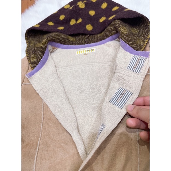 Ảnh thật, Hàng likenew, Áo khoác da lộn lót lông cừu cho bé 4-6t T16