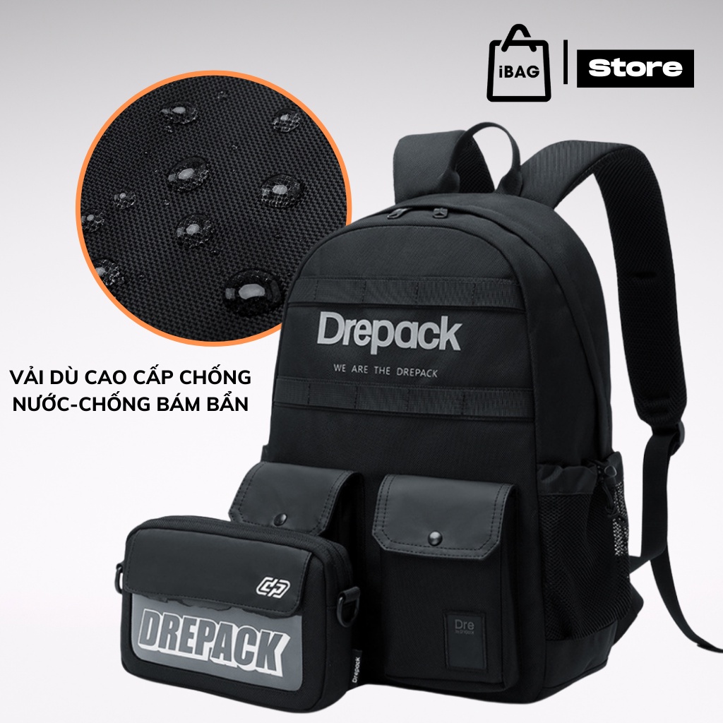 Balo DREPACK Unisex,Đựng laptop 15.6inh-Chất liệu vải Cao Cấp-chống thấm nước, kiểu dáng trẻ trung, cá tính - 𝑰𝑩𝑨𝑮