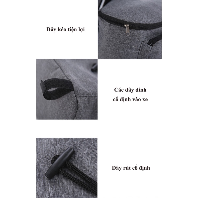 Túi treo xe đẩy cao cấp chống thấm nước 2 ngăn đựng vật dụng cho mẹ và bé