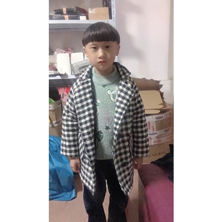 Áo dạ dáng dài cho bé trai, áo khoác cho bé kiểu dáng hàn quốc