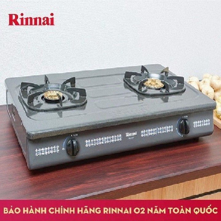 Bếp gas đôi Rinnai RV-367(G)N Mặt men xám Hàng Chính Hãng