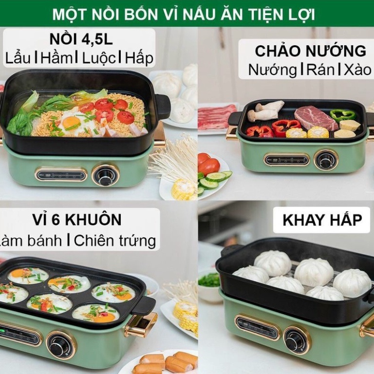 NỒI LẨU NƯỚNG ĐA NĂNG 4 IN 1 SEKA SK86 THIẾT KẾ THÔNG MINH VÔ CÙNG ĐẸP MẮT