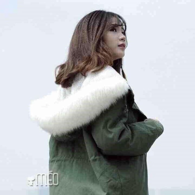 Áo kaki lót nỉ mũ lông