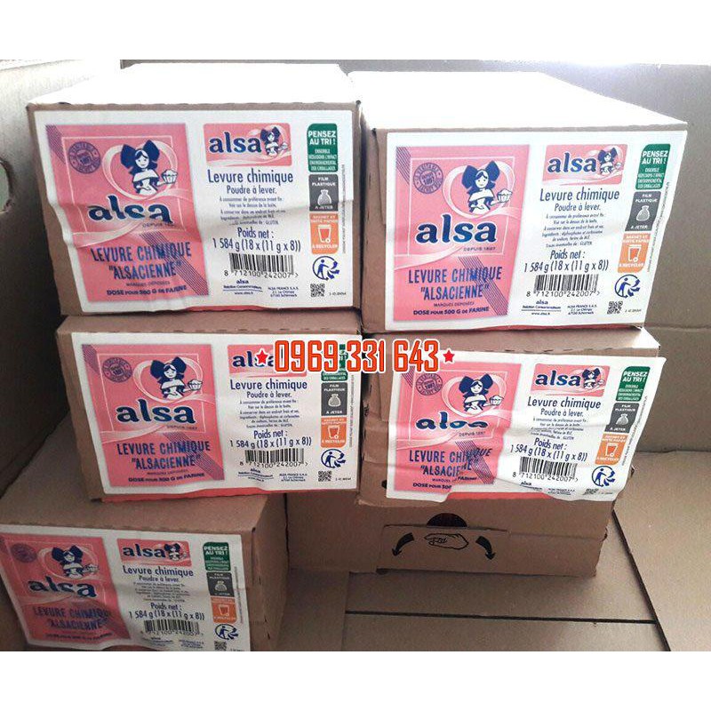 [SỈ GIÁ TỐT] Bột nổi ALSA Pháp túi 8 gói - Baking powder Alsa