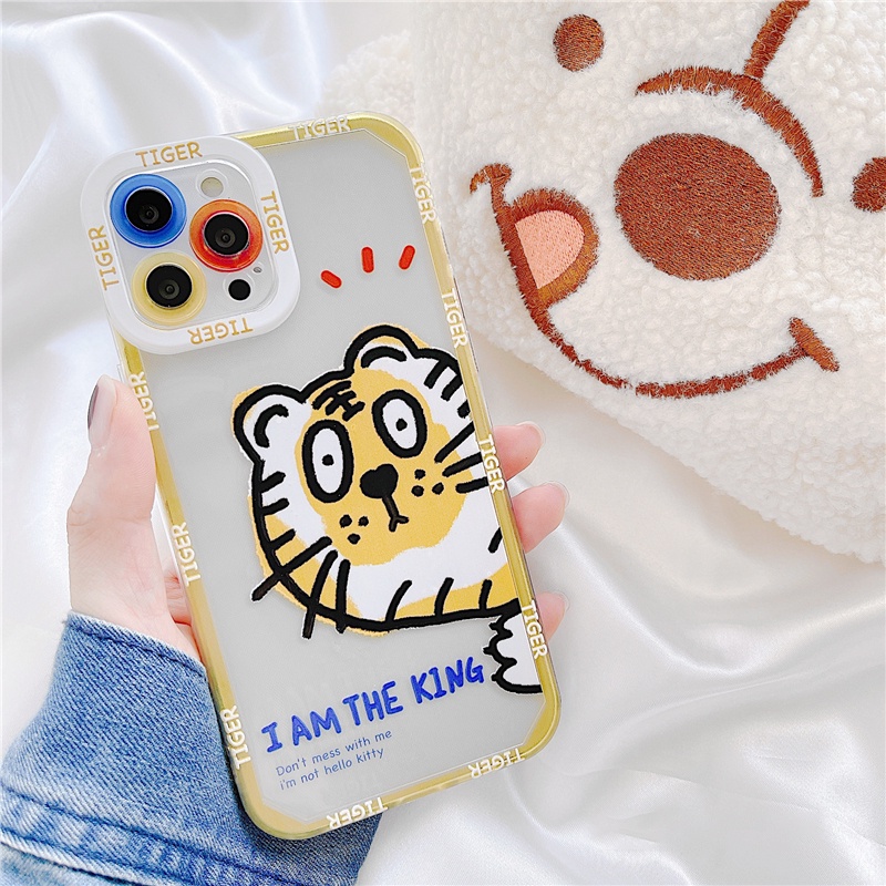 Ốp lưng iphone King Ti.ger trong cạnh vuông 6/6plus/6s/6splus/7/7plus/8/8plus/x/xr/xs/11/12/13/pro/max/plus/promax | BigBuy360 - bigbuy360.vn