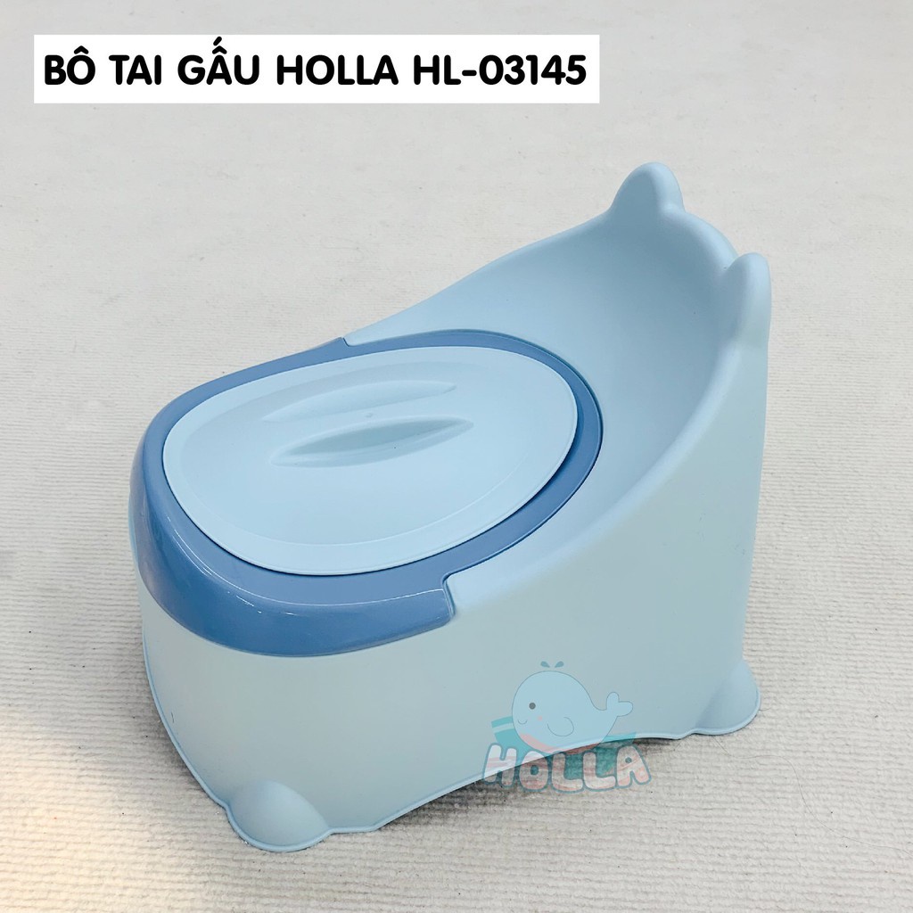 Bô ngồi có nắp đậy tai gấu HOLLA - dễ dàng tháo lắp, lau chùi vệ sinh