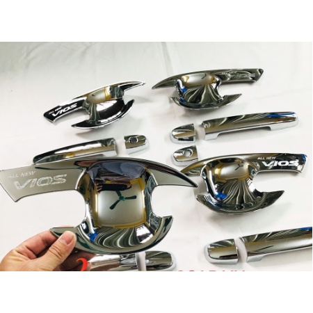 Ốp tay nắm, hõm cửa xe Toyota Vios 2003- 2019- 2021, 2022 mạ crom