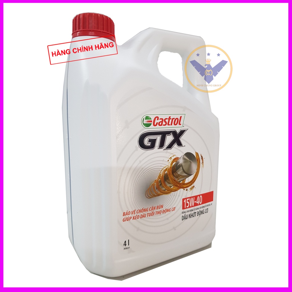 Dầu nhớt ô tô cao cấp Castrol GTX 20w-50, 15w-40 can 4 lít