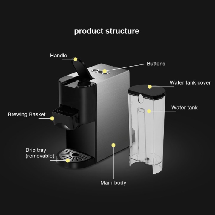 Máy pha cà phê viên nén đa năng 3 trong 1 nhãn hiệu DSP KA3046 dùng pha cả bột cà phê - HÀNG CHÍNH HÃNG